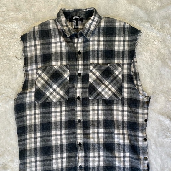 Gray Cutoff Flannel - Picture 1 of 2